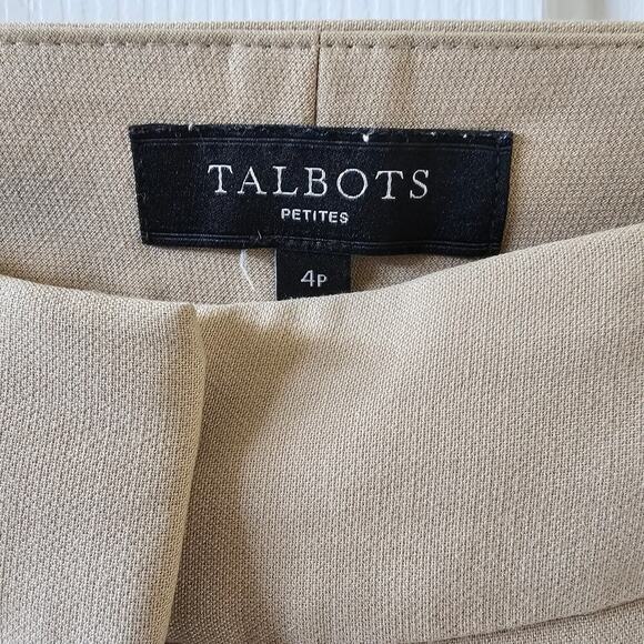 Talbots 4P Khaki  Ankle Pants  Petite Dress Trouser Timeless Capsule Wardrobe - Picture 5 of 11